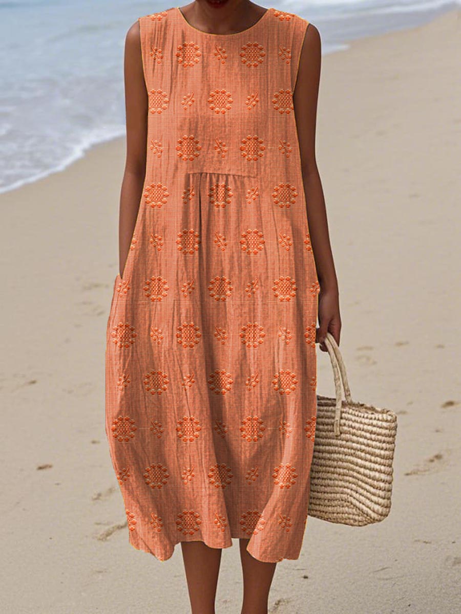 RUTH | PRINTED LONG DRESS WITH TUMMY COVERAGE