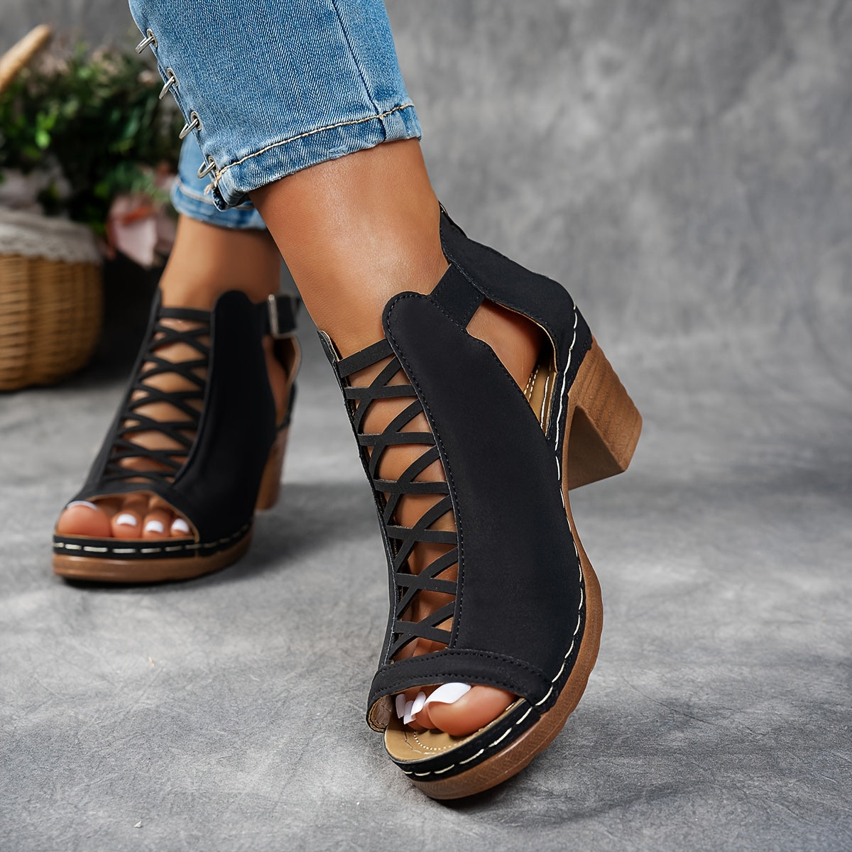 Nessa Lattice-Heel Sandals