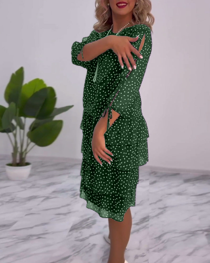 ELINA - Dotted Elegance Dress