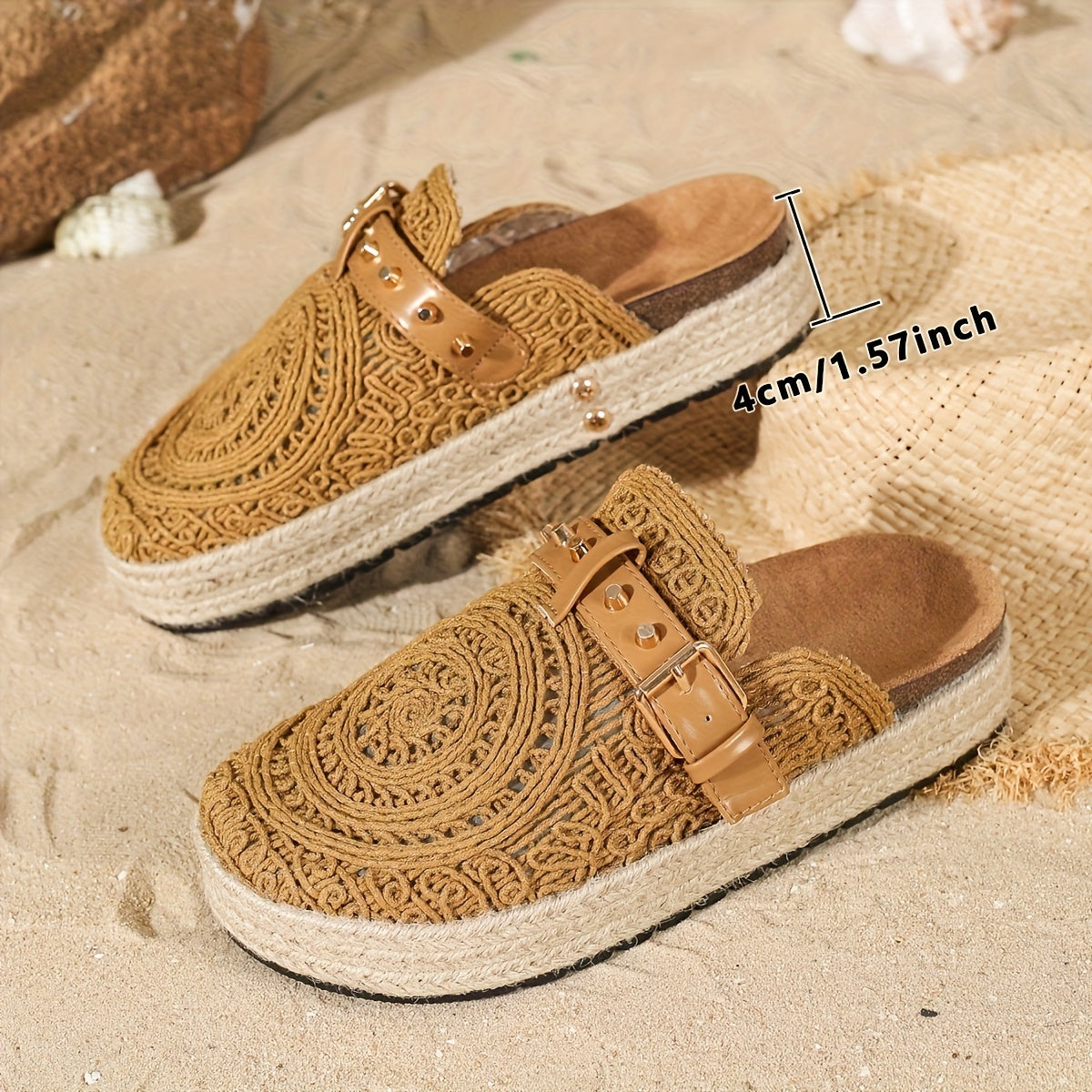 Solene Boho Crochet Mules