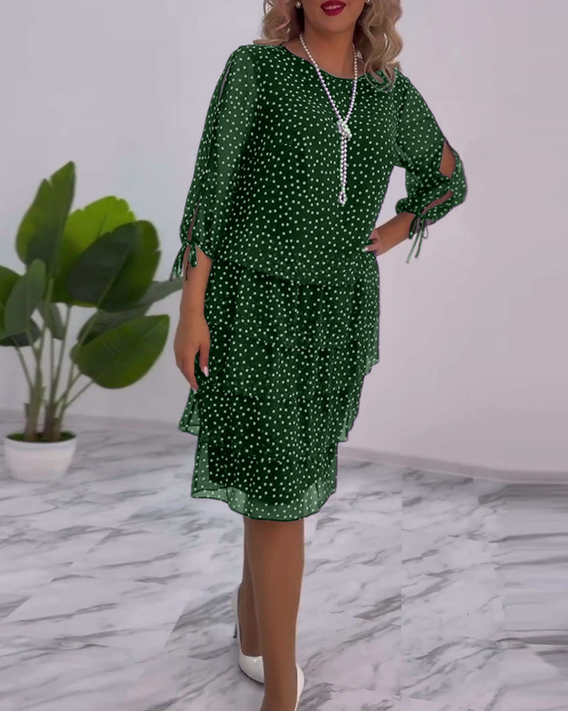 ELINA - Dotted Elegance Dress