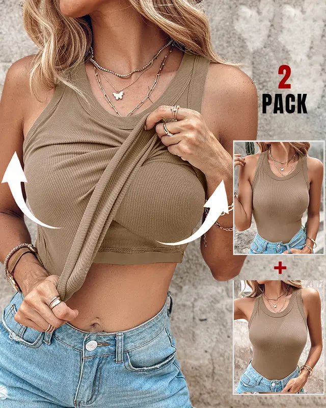 DASHA - Comfort Built-In Bra Tank Top (Pack of 2)