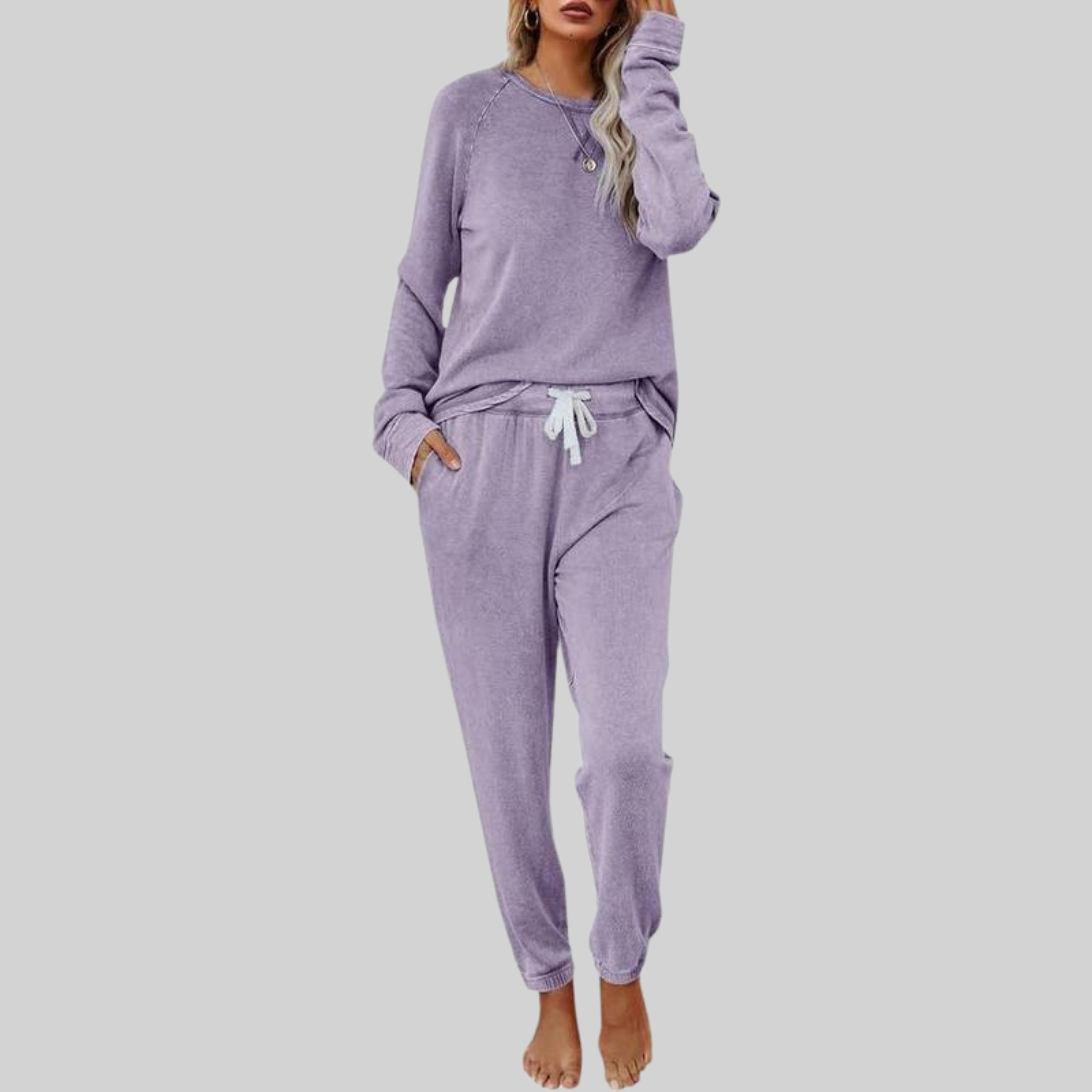 JOCELYN - Casual Long Sleeve and Sweatpants Set