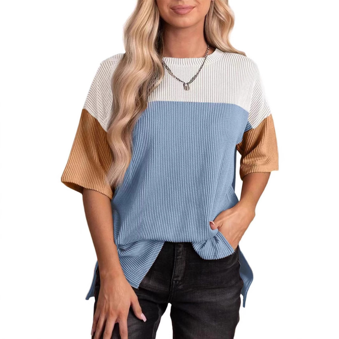 BRYNLUE – Casual Loose Fit Striped Summer Top
