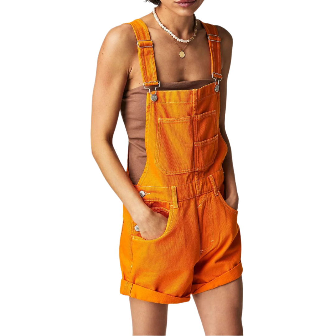 REMITA - Vintage Adjustable Denim Overall Shorts