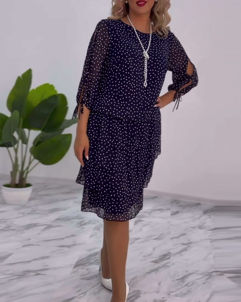 ELINA - Dotted Elegance Dress