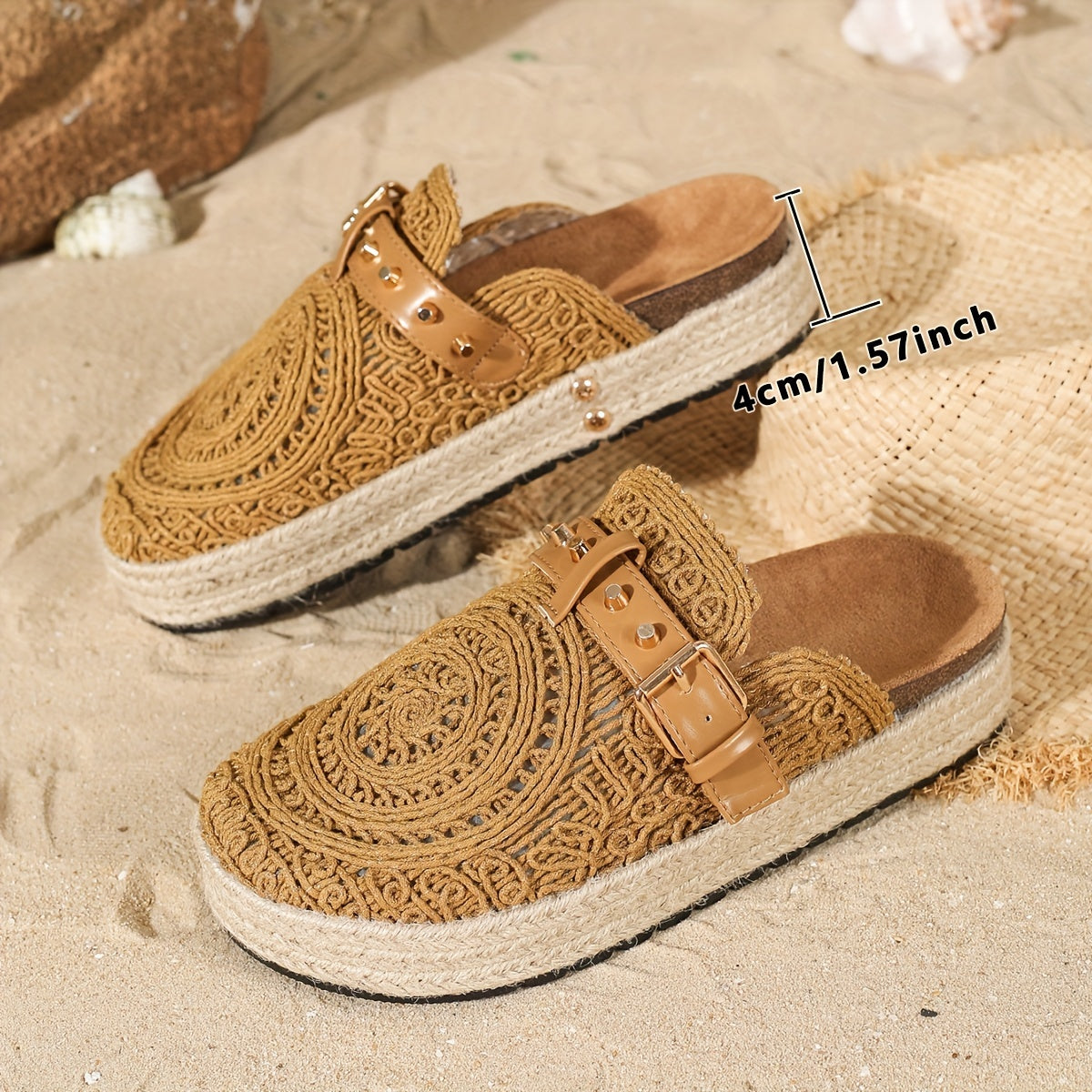 Solene Boho Crochet Mules