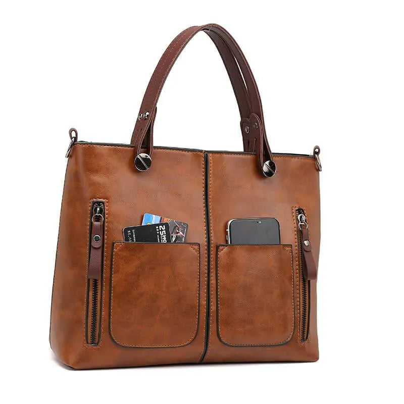 LIVIA - Classic Leather Handbag