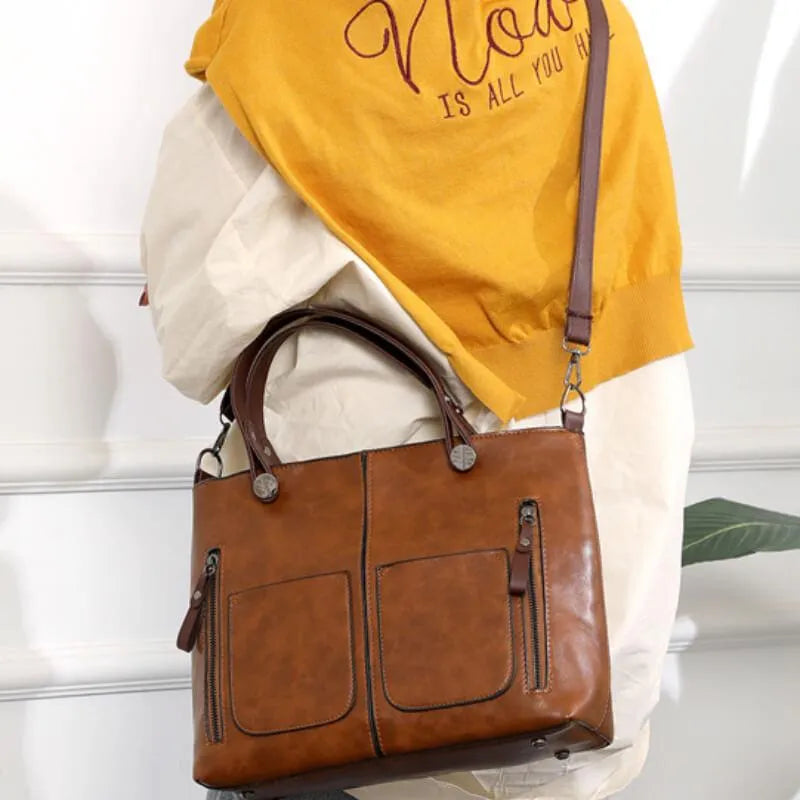 LIVIA - Classic Leather Handbag