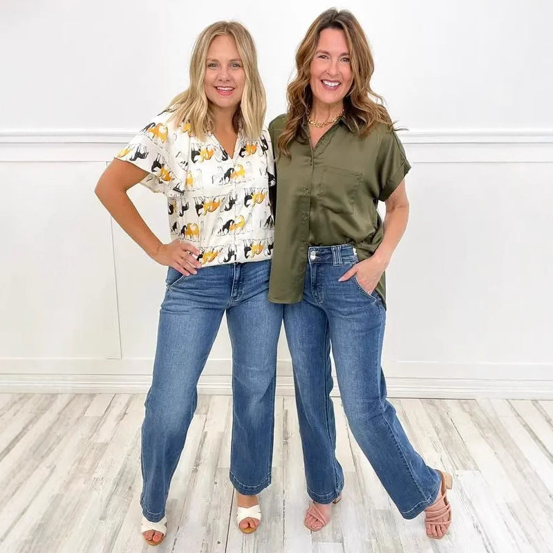 TALLIS – Comfy Double Down Wide Leg Jeans