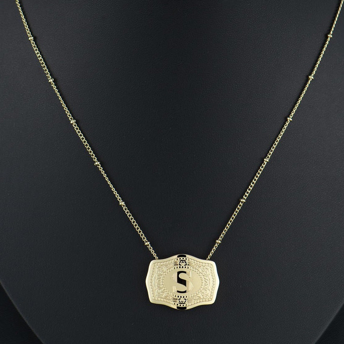 CINDY - Sleek Initial Letter Pendant Necklace