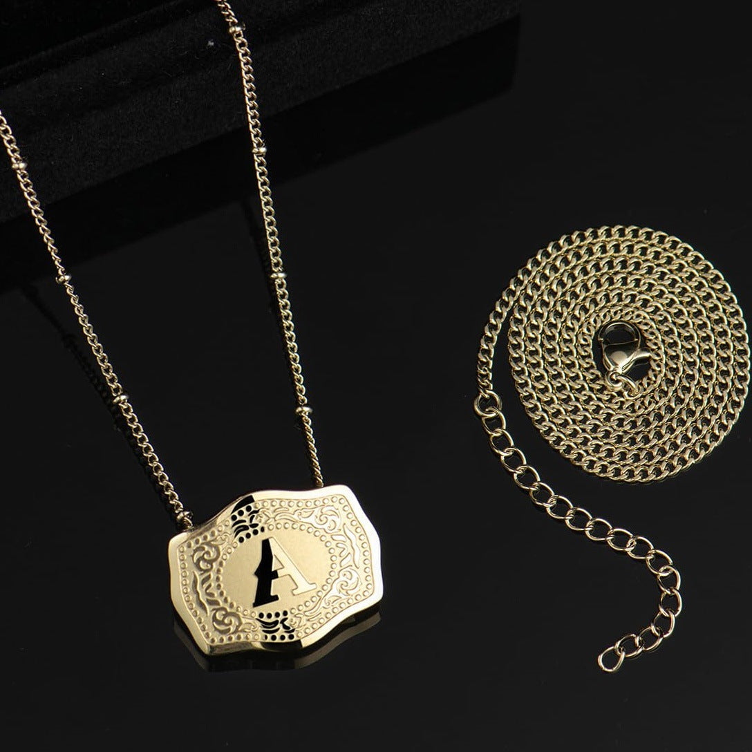 CINDY - Sleek Initial Letter Pendant Necklace