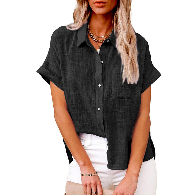 AUDRINE – Comfy Casual Button-Up Blouse