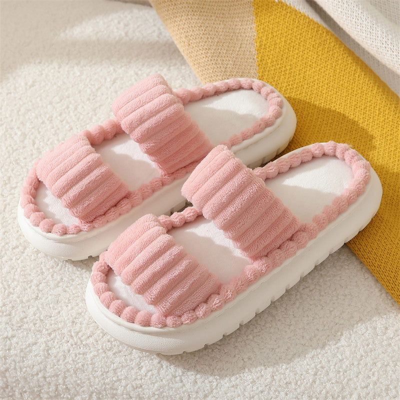 SIRA – Cozy Fluffy Open-Toe Home Slippers