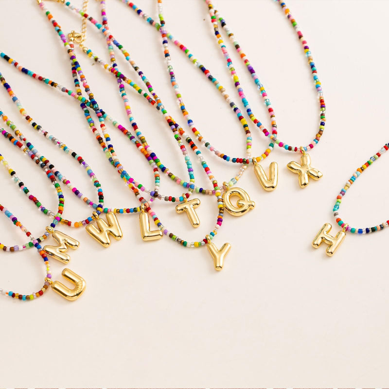 MACY - Colorful Bubble Letter Necklace