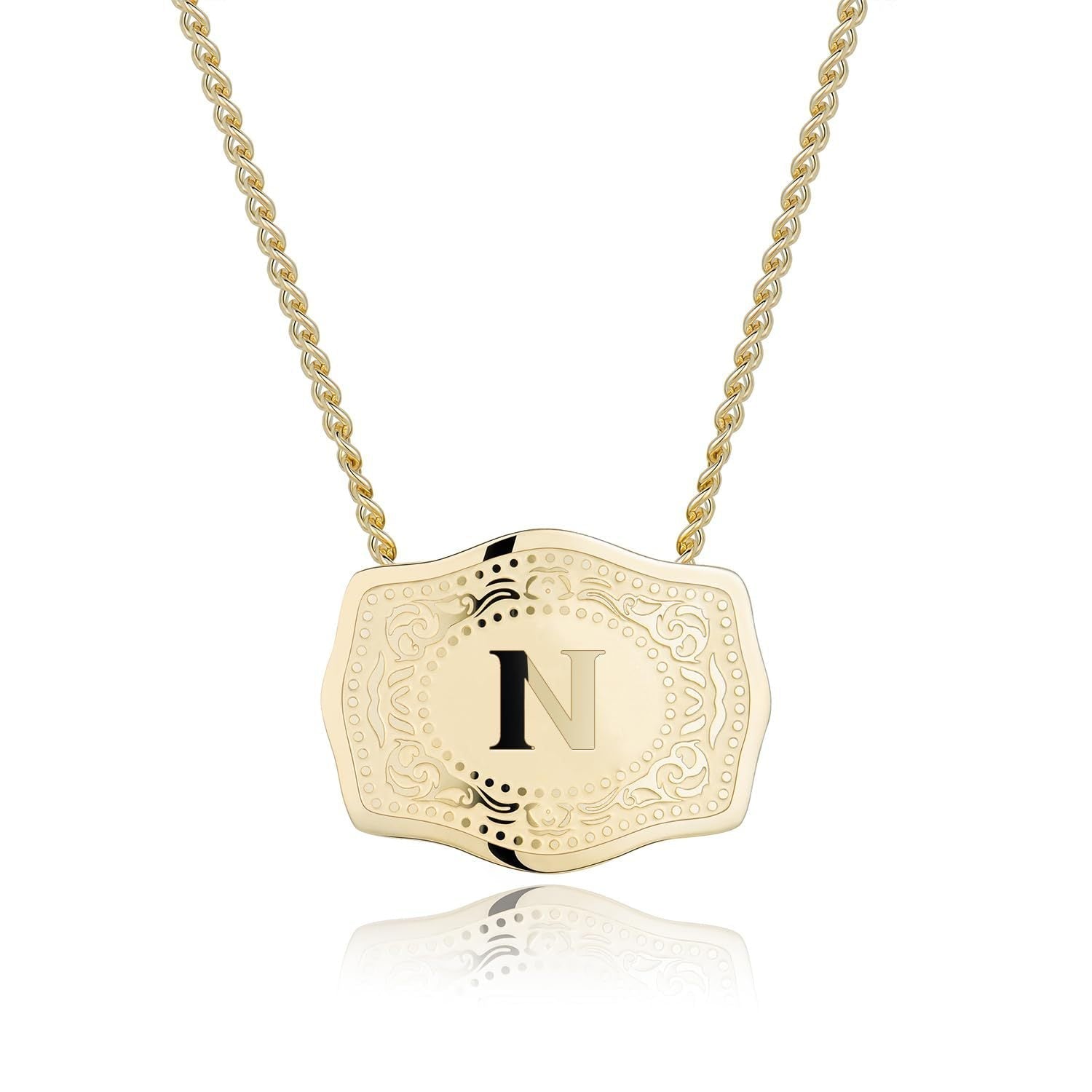 CINDY - Sleek Initial Letter Pendant Necklace