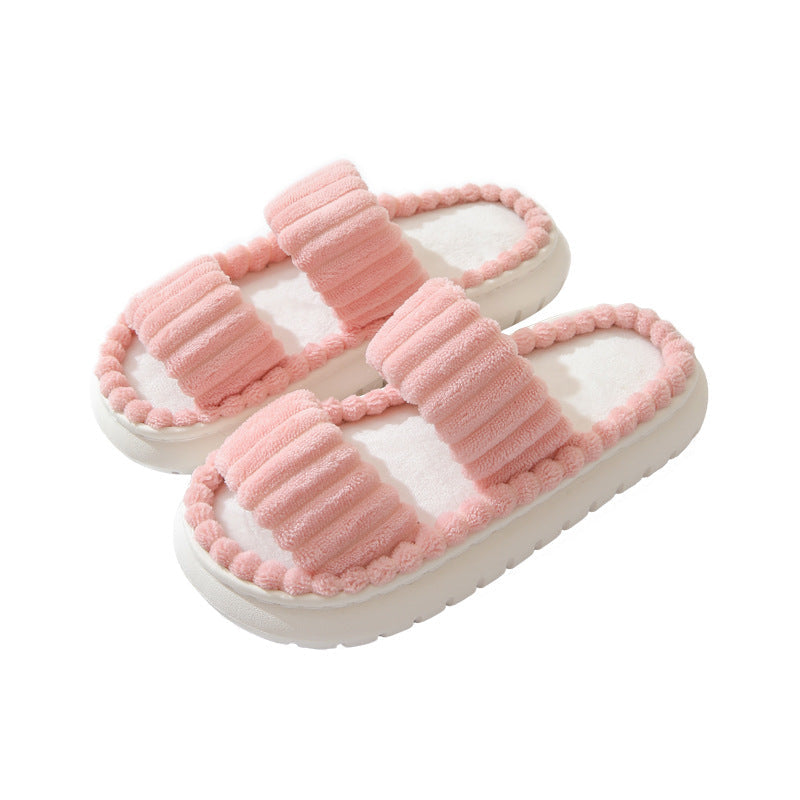 SIRA – Cozy Fluffy Open-Toe Home Slippers