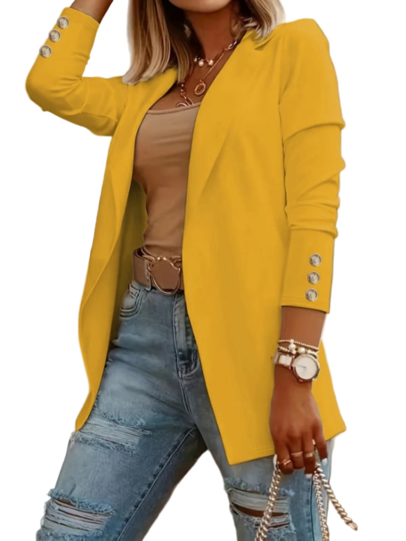ODIN - Casual Long Sleeve Open Front Blazer