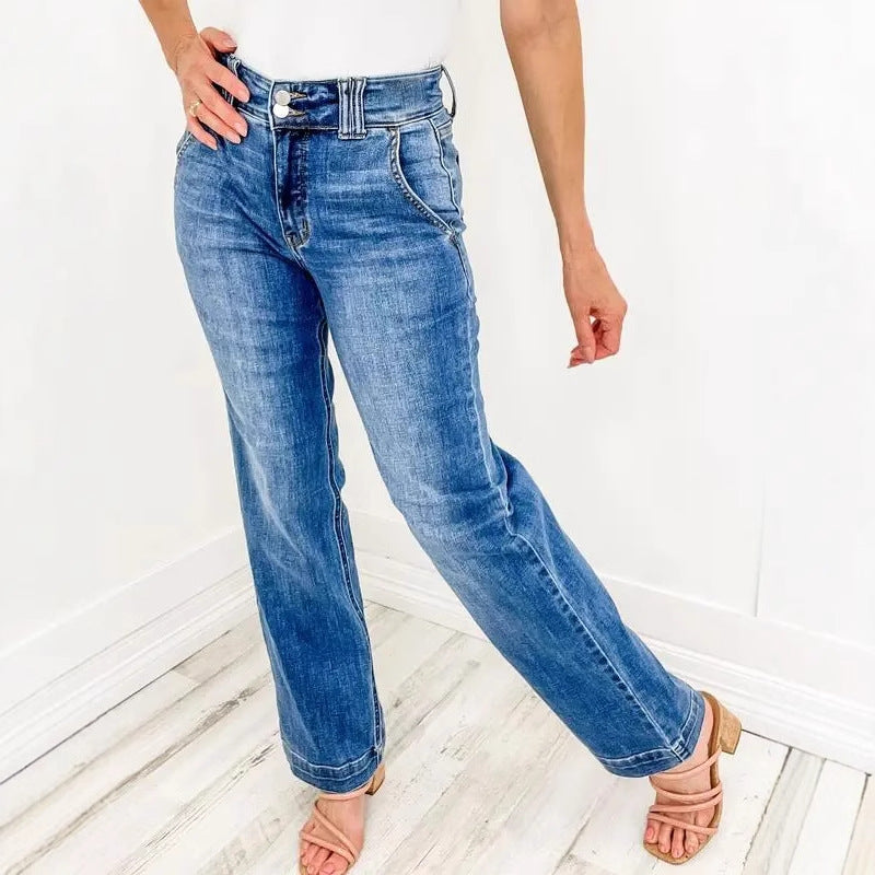 TALLIS – Comfy Double Down Wide Leg Jeans