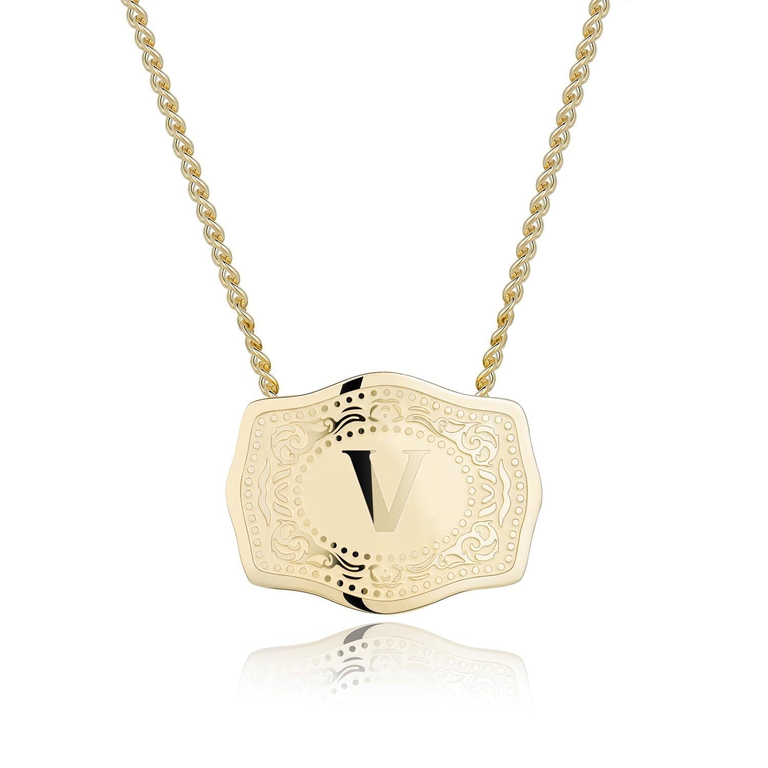 CINDY - Sleek Initial Letter Pendant Necklace