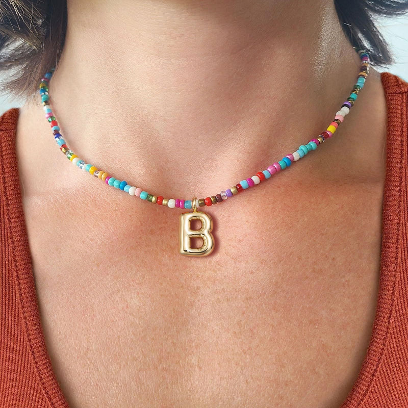 MACY - Colorful Bubble Letter Necklace