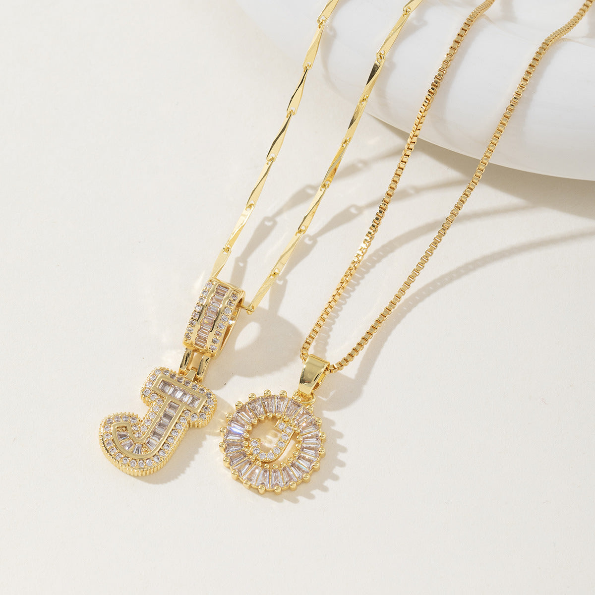 AISHA - Elegant 2-Pack Initial Letter Pendant Necklaces