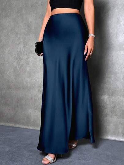FIONA - Satin High-Waist Skirt