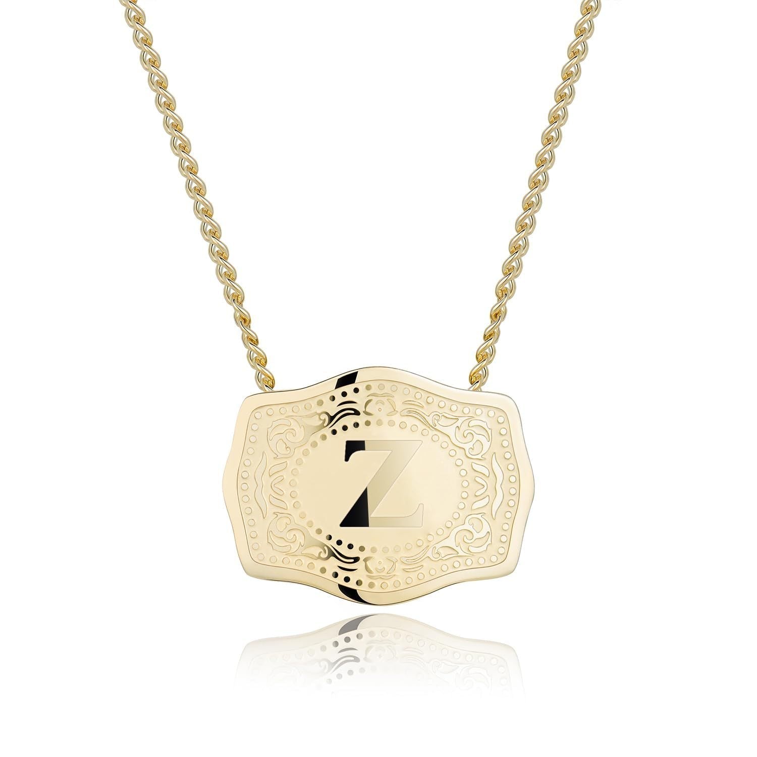 CINDY - Sleek Initial Letter Pendant Necklace