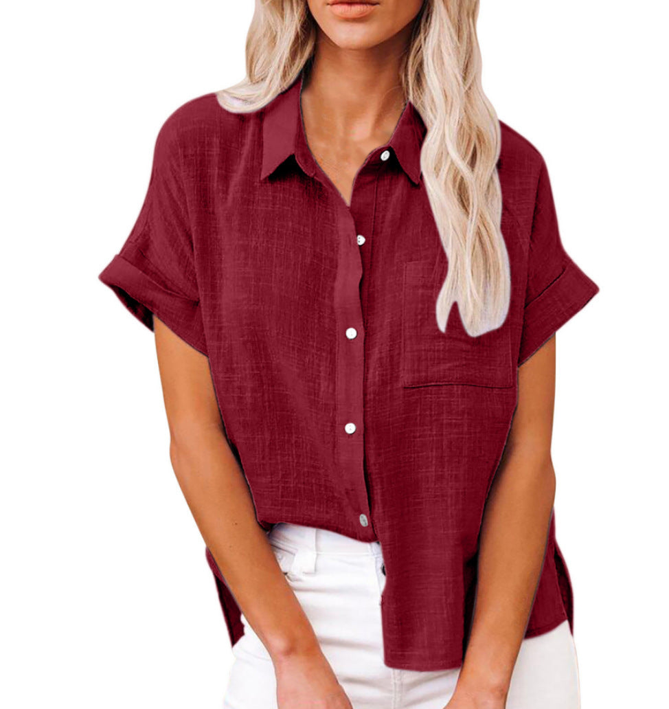 AUDRINE – Comfy Casual Button-Up Blouse