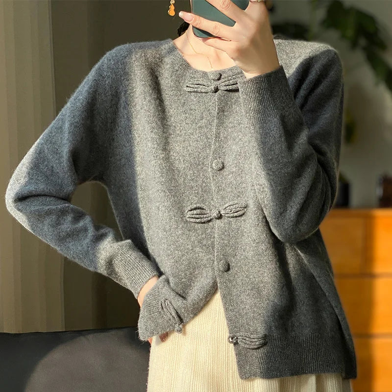 BELLA - Chic Bow Cardigan