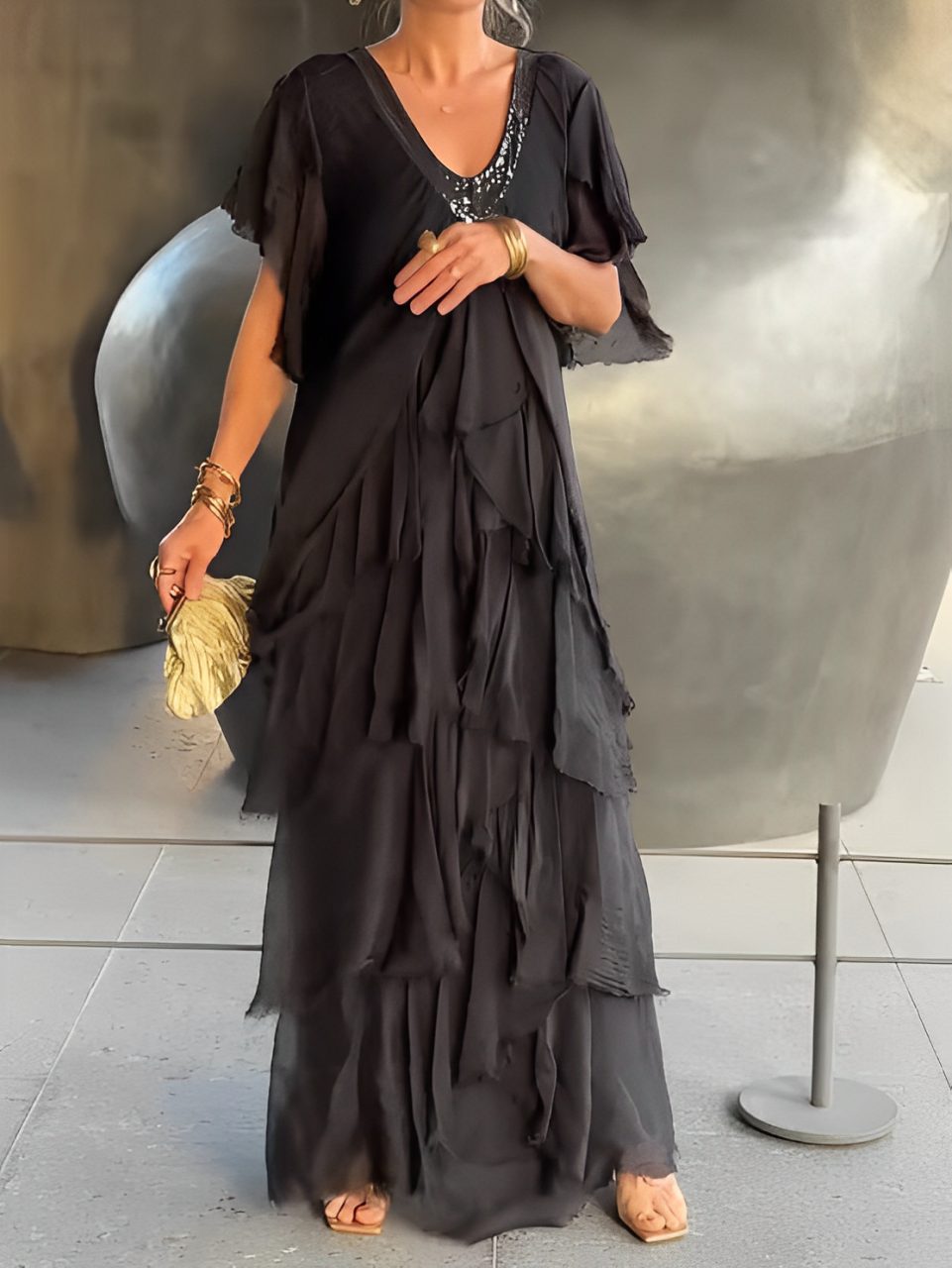 LYNETTE - Elegant Flowing Long Dress