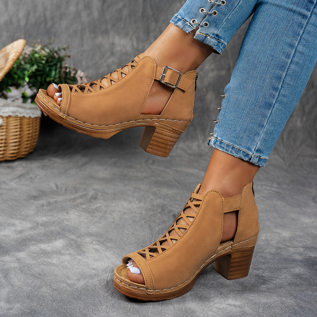 Nessa Lattice-Heel Sandals