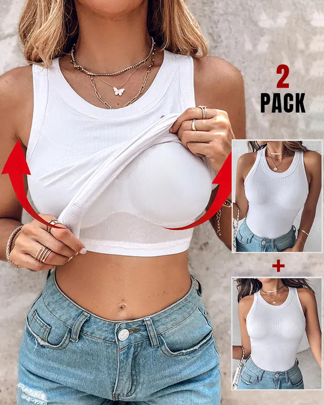 DASHA - Comfort Built-In Bra Tank Top (Pack of 2)