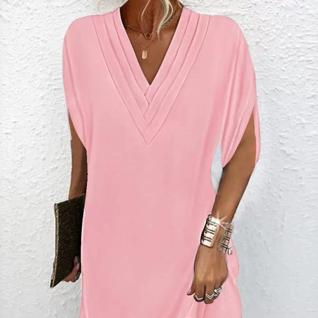 Anemoon | Elegant Dress with V-Neck 1+1 FREE