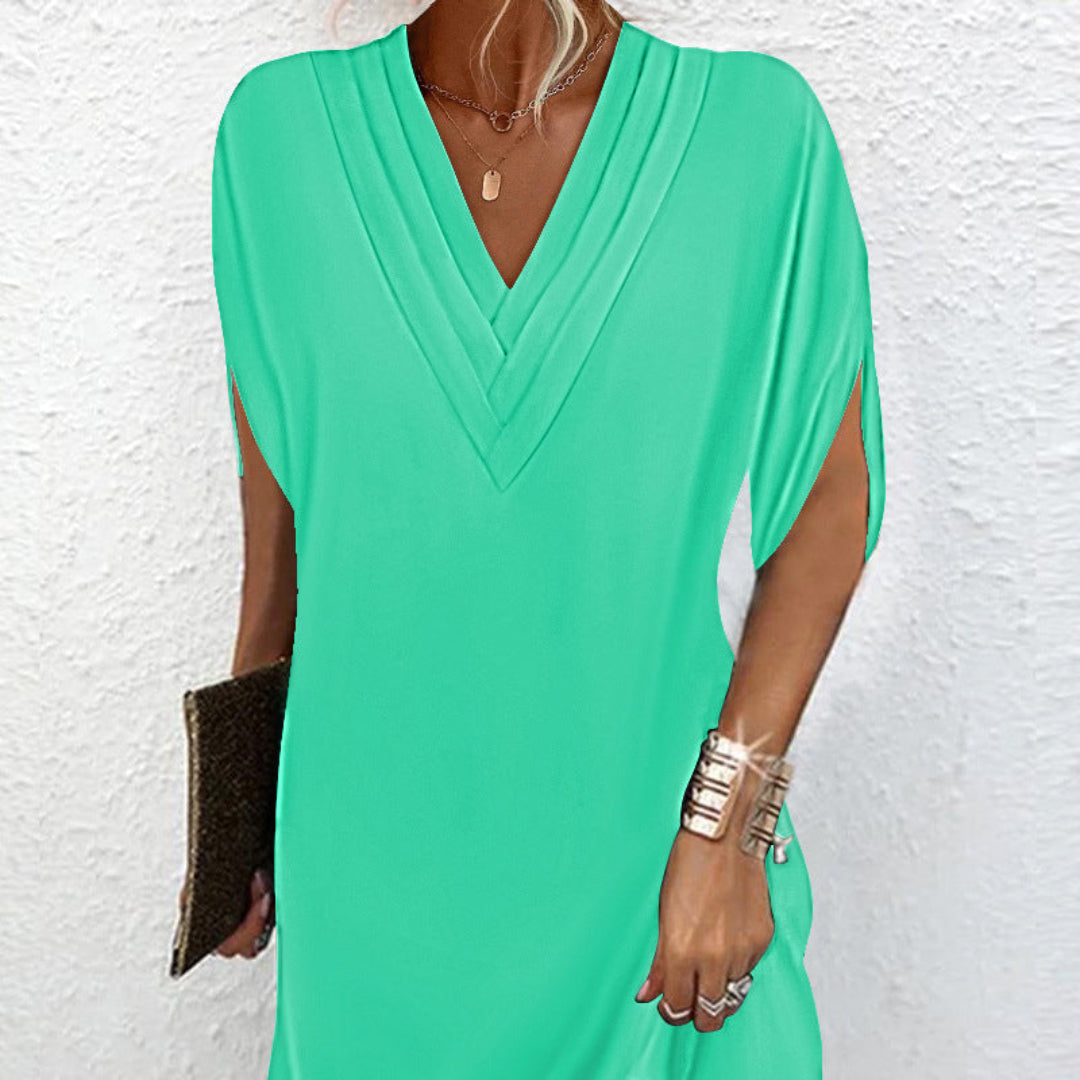 Anemoon | Elegant Dress with V-Neck 1+1 FREE
