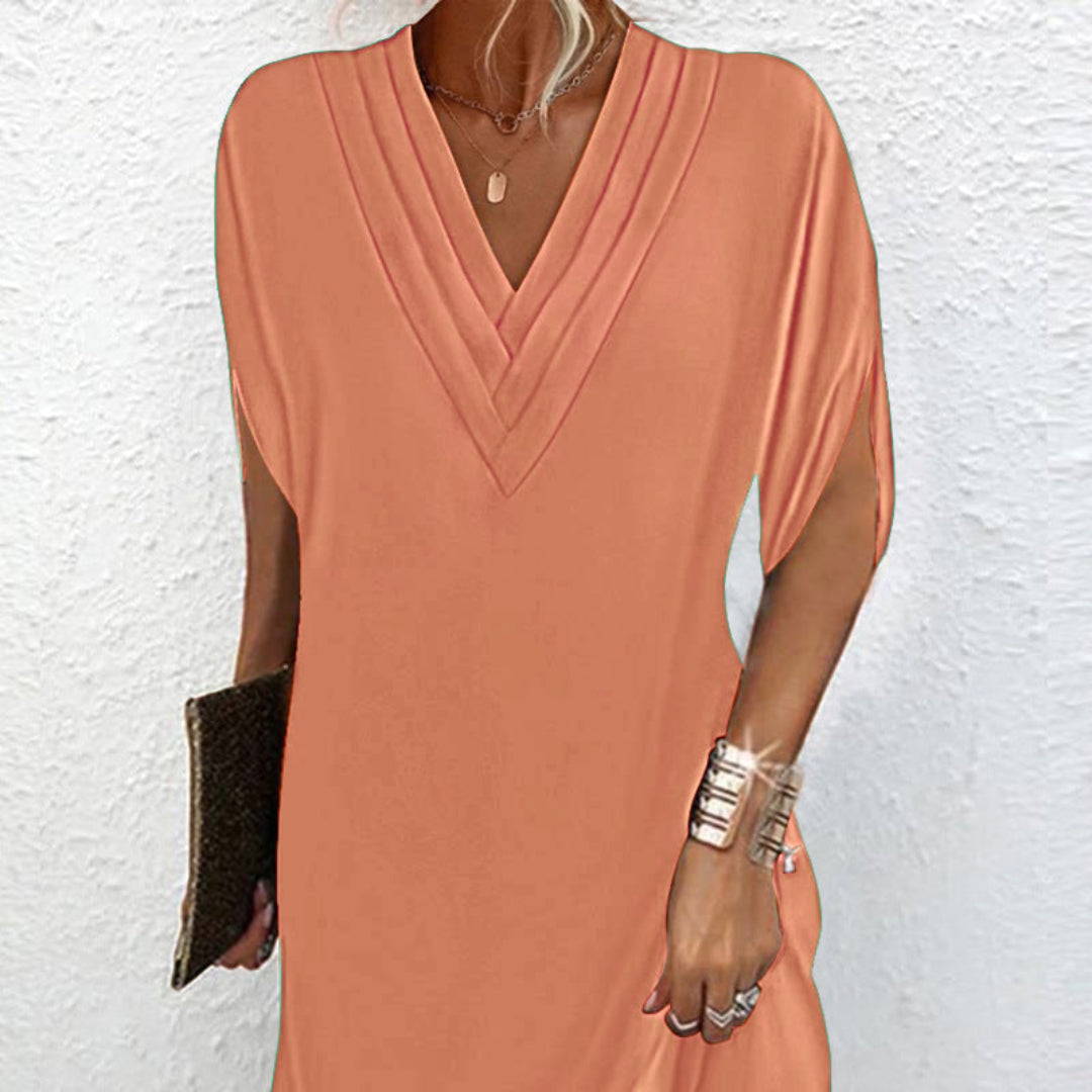 Anemoon | Elegant Dress with V-Neck 1+1 FREE