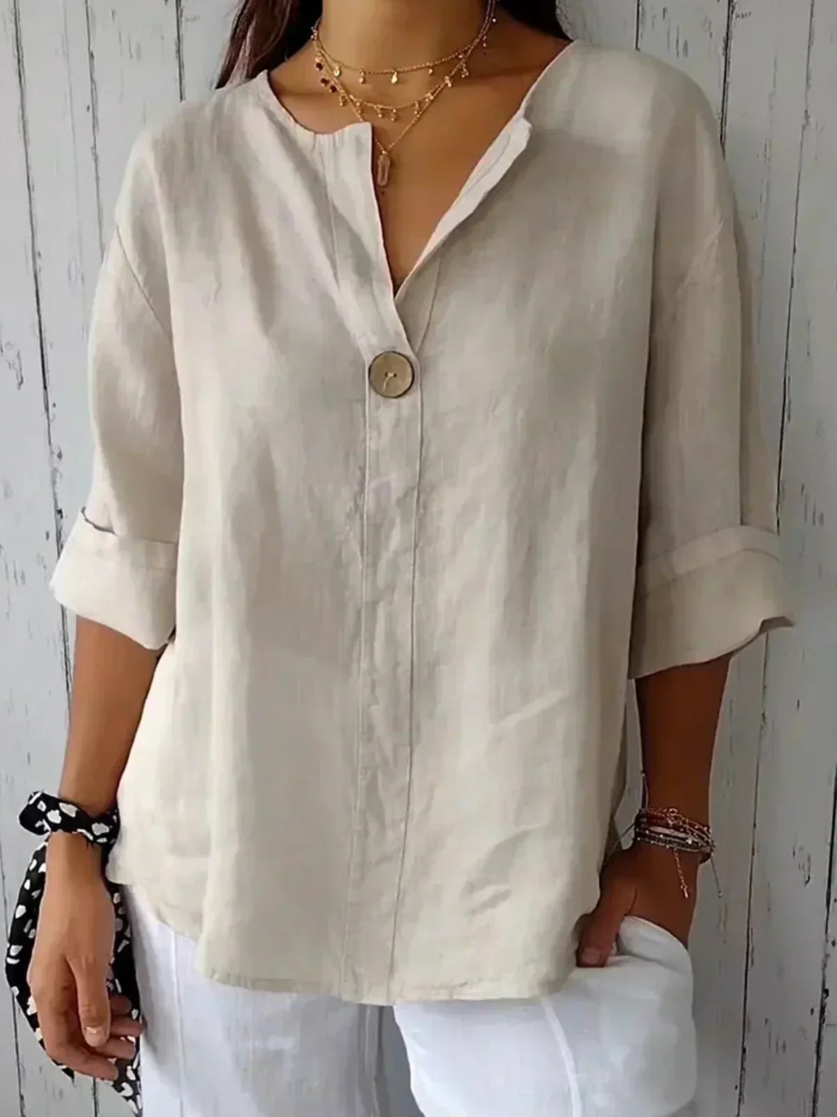 NAYLA - Casual V-Neck Blouse