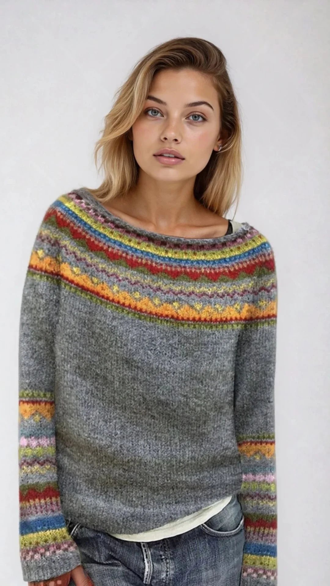 Mira | Women’s Soft Knit Fair Isle Sweater