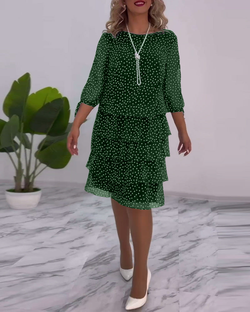 ELINA - Dotted Elegance Dress