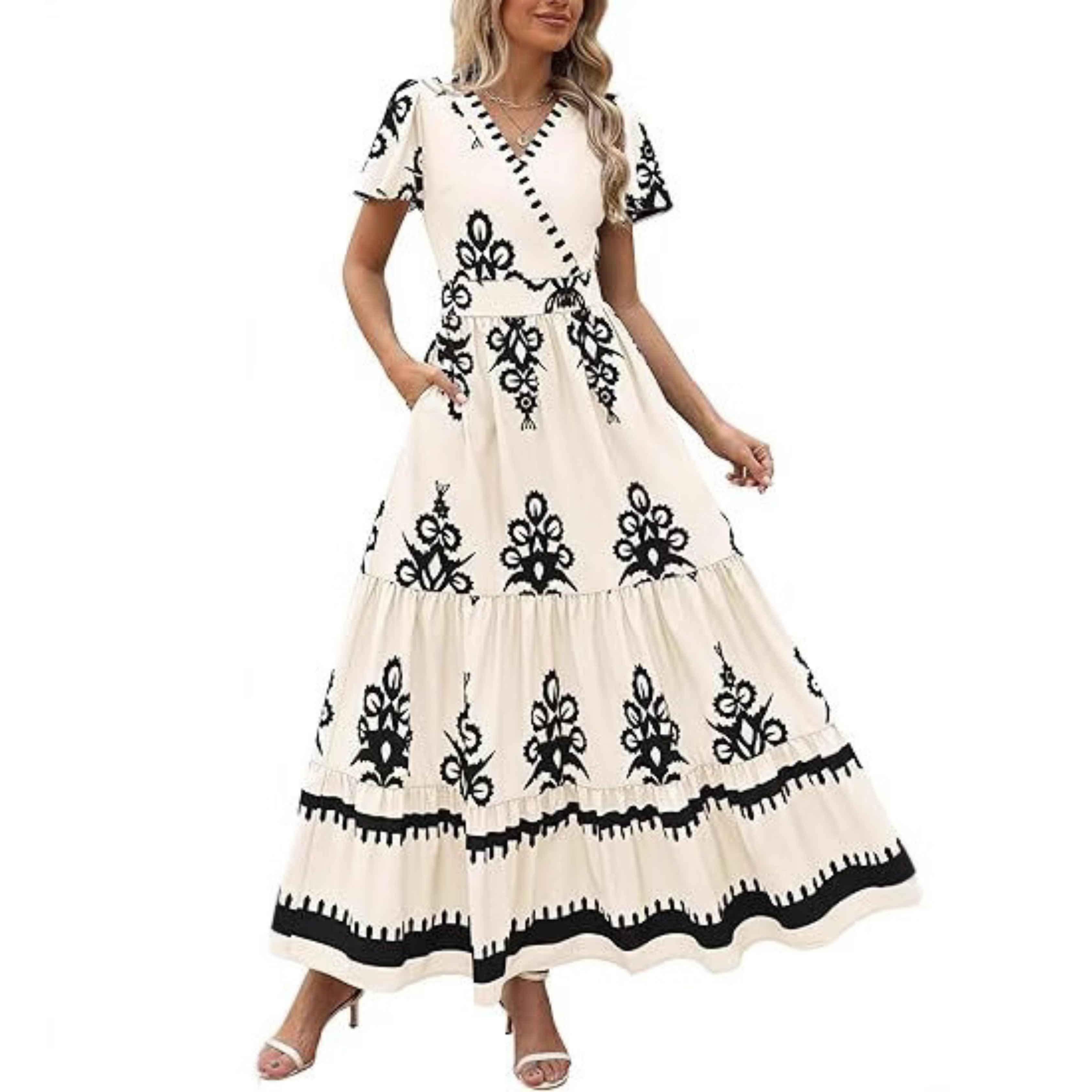 HELLENORE - Casual Chic Floral Maxi Dress