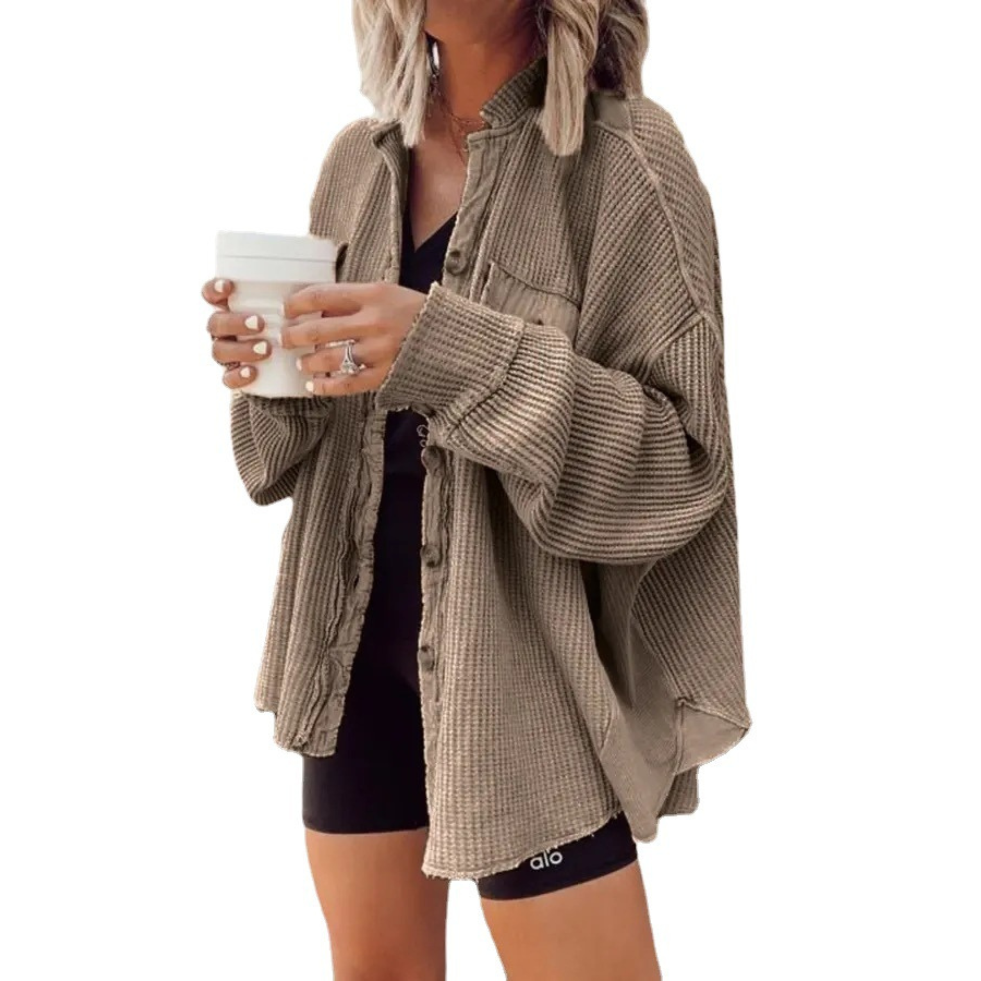 JASLENE – Cozy Button-Down Long Sleeve Jacket