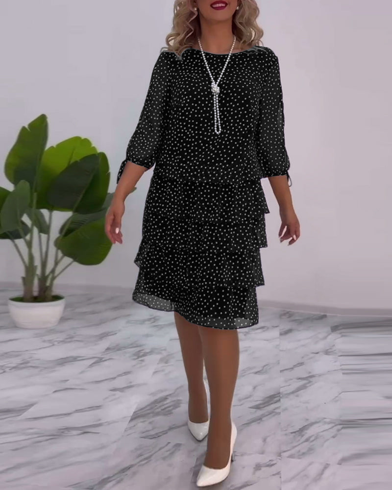 ELINA - Dotted Elegance Dress