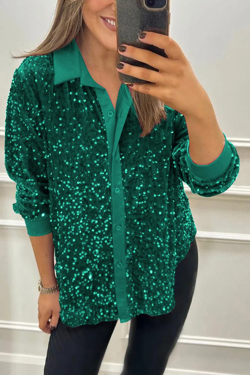 CIARA - Shimmer Sequin Shirt