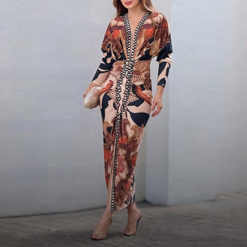 LUCIANA – Elegant Casual Short Sleeve Midi Dress