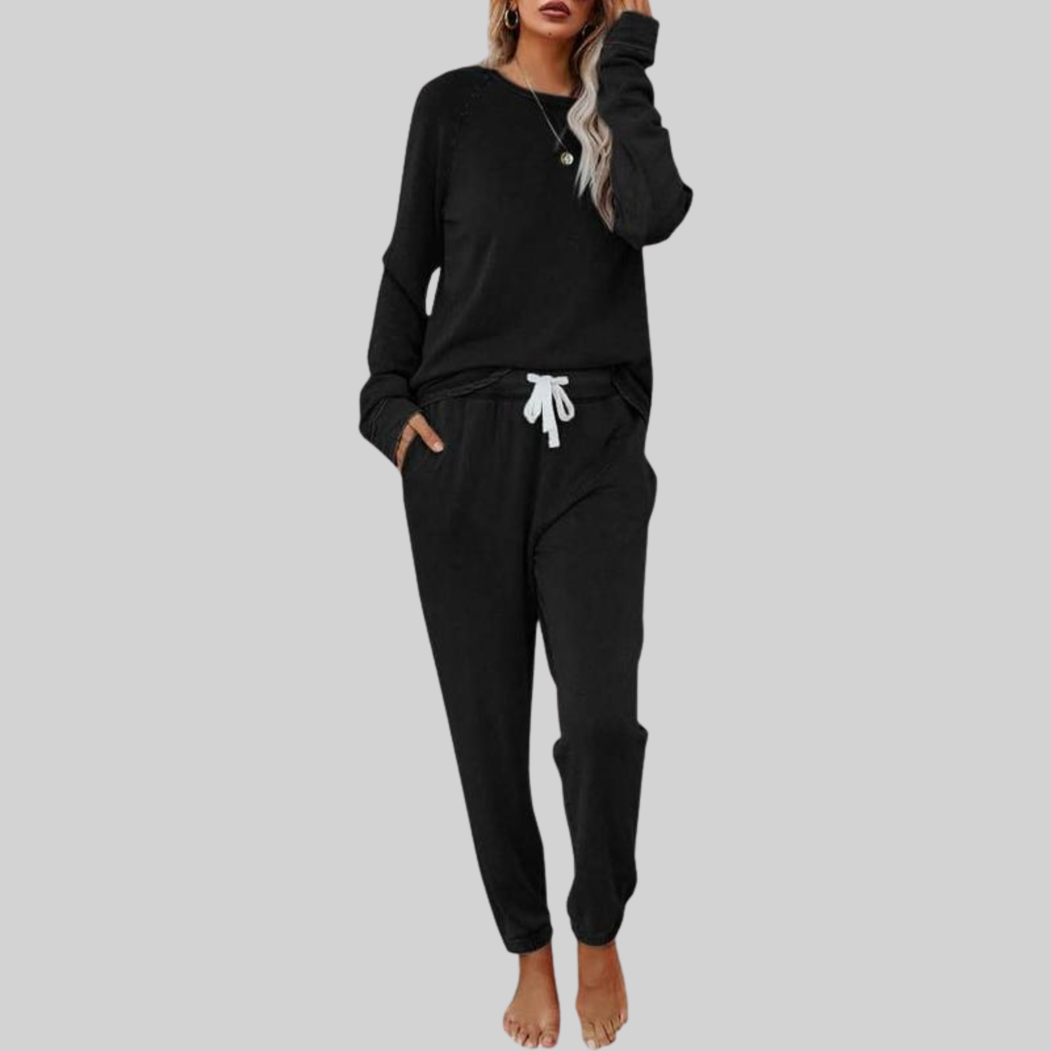 JOCELYN - Casual Long Sleeve and Sweatpants Set