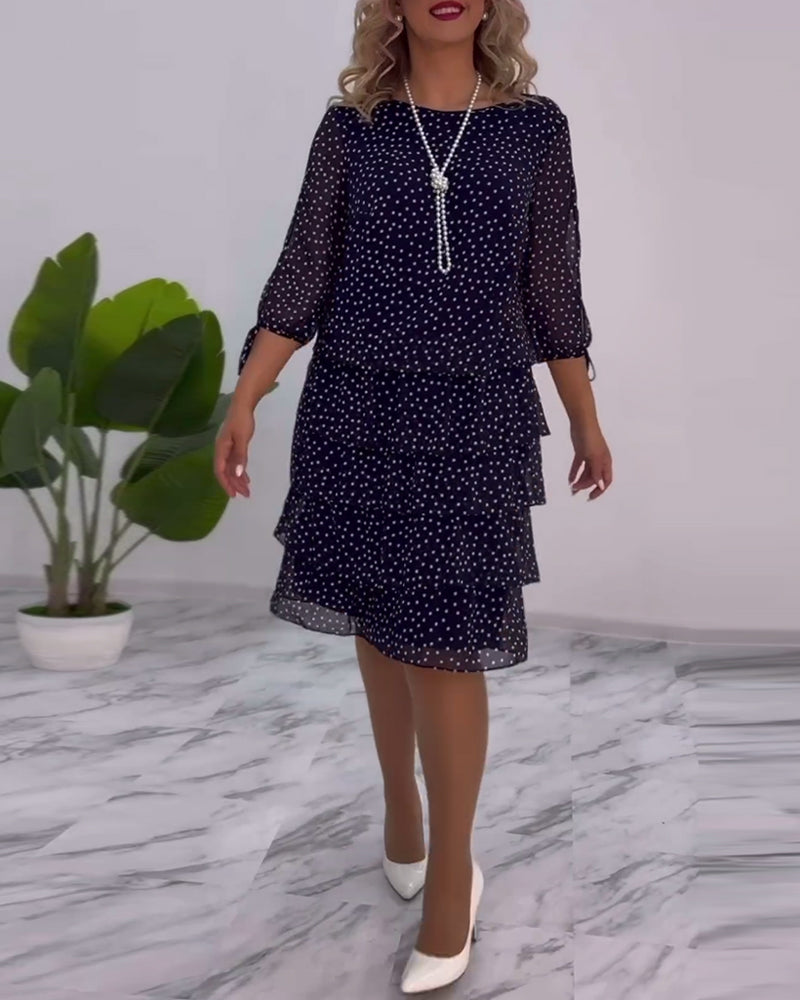 ELINA - Dotted Elegance Dress
