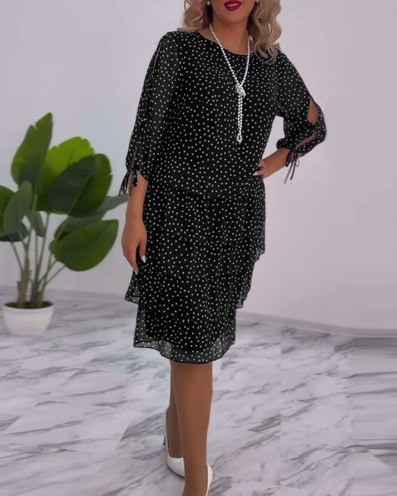 ELINA - Dotted Elegance Dress