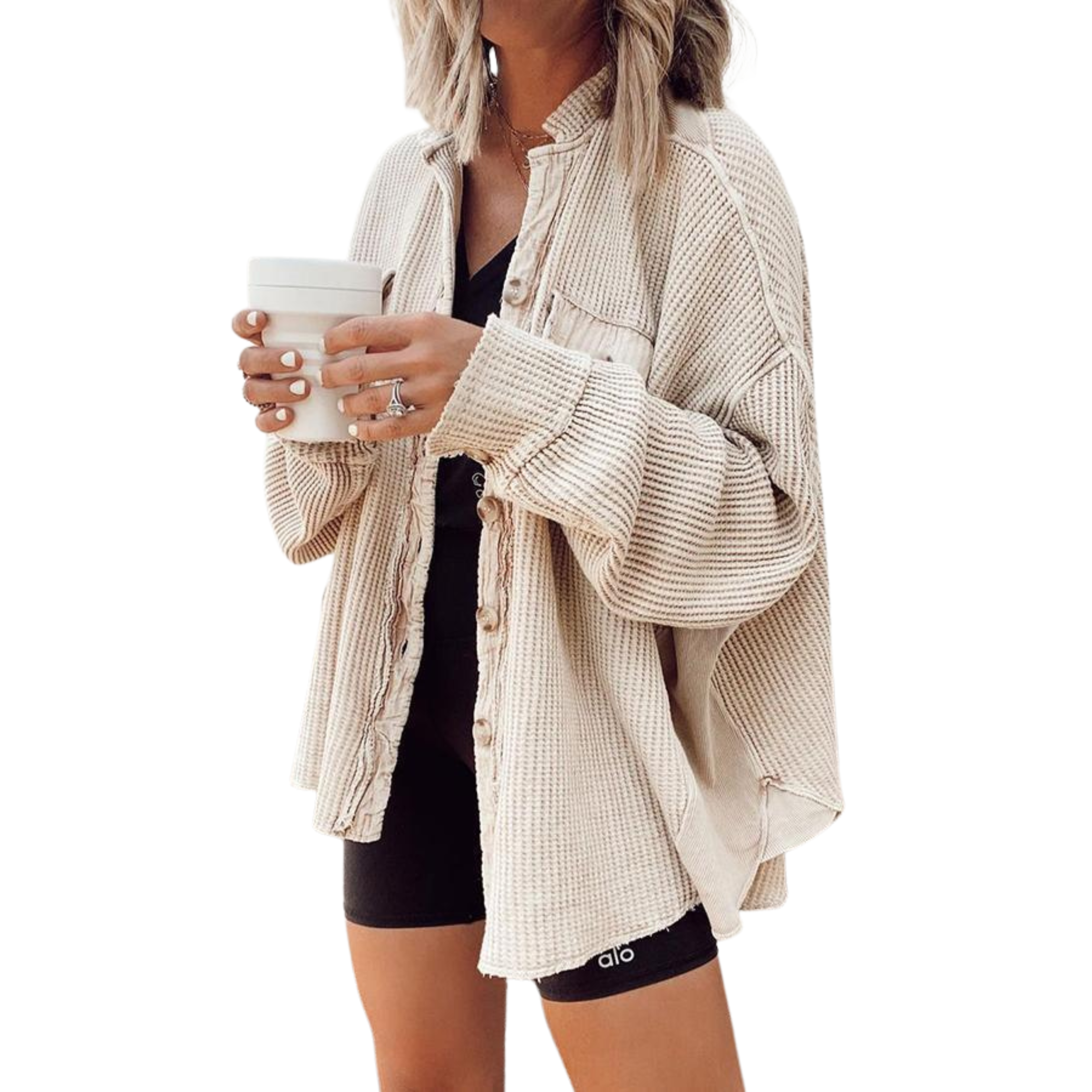 JASLENE – Cozy Button-Down Long Sleeve Jacket