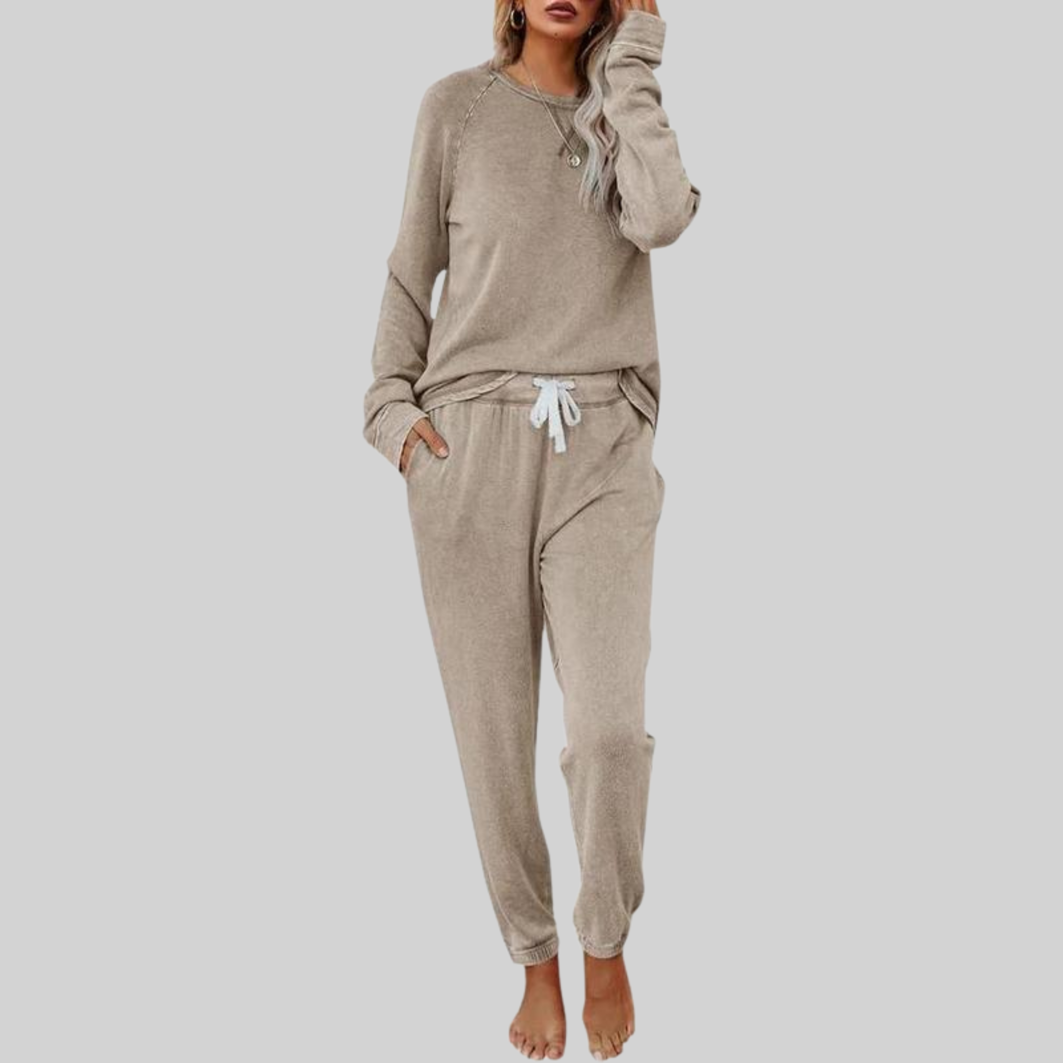 JOCELYN - Casual Long Sleeve and Sweatpants Set