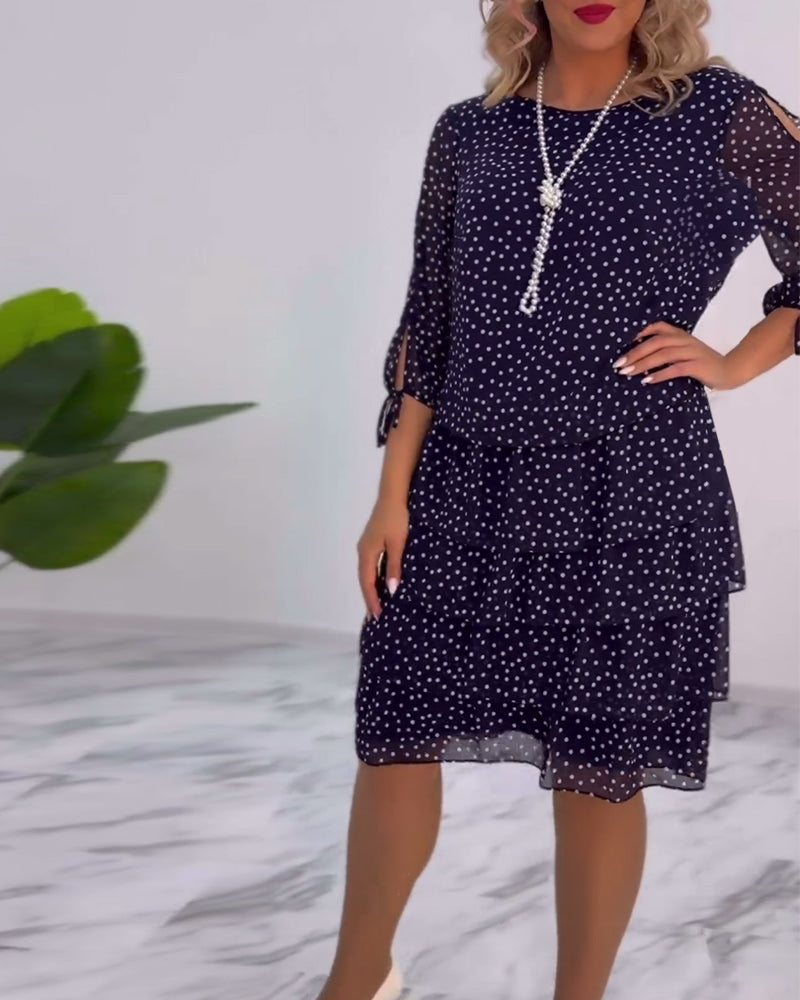 ELINA - Dotted Elegance Dress